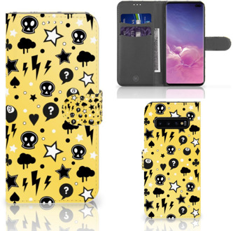 B2Ctelecom Samsung Galaxy S10 Plus Bookcover hoesje Punk Yellow