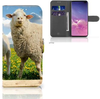 B2Ctelecom Samsung Galaxy S10 Plus Bookcover hoesje Schaap en Lammetje