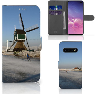 B2Ctelecom Samsung Galaxy S10 Plus Bookcover hoesje Schaatsers