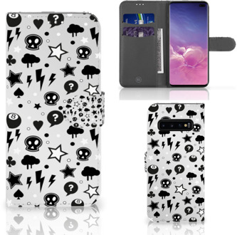 B2Ctelecom Samsung Galaxy S10 Plus Bookcover hoesje Silver Punk