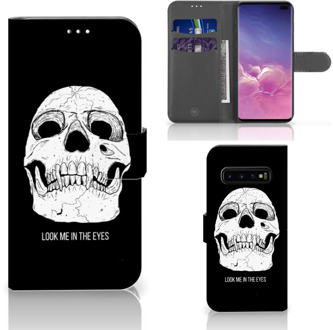 B2Ctelecom Samsung Galaxy S10 Plus Bookcover hoesje Skull Eyes