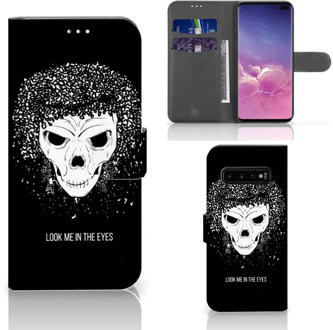 B2Ctelecom Samsung Galaxy S10 Plus Bookcover hoesje Skull Hair