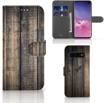 B2Ctelecom Samsung Galaxy S10 Plus Bookcover hoesje Steigerhout