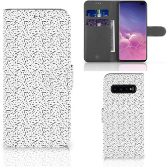 B2Ctelecom Samsung Galaxy S10 Plus Bookcover hoesje Stripes Dots