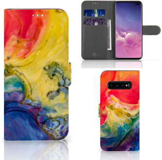 B2Ctelecom Samsung Galaxy S10 Plus Bookcover hoesje Watercolor Dark