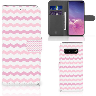 B2Ctelecom Samsung Galaxy S10 Plus Bookcover hoesje Waves Roze