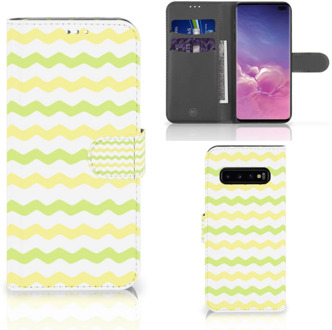 B2Ctelecom Samsung Galaxy S10 Plus Bookcover hoesje Waves Yellow