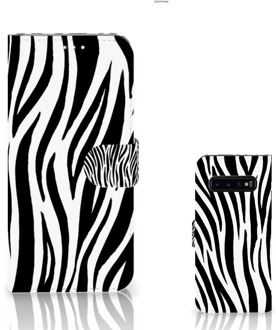 B2Ctelecom Samsung Galaxy S10 Plus Bookcover hoesje Zebra