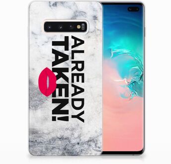 B2Ctelecom Samsung Galaxy S10 Plus TPU Hoesje Design Already Taken White