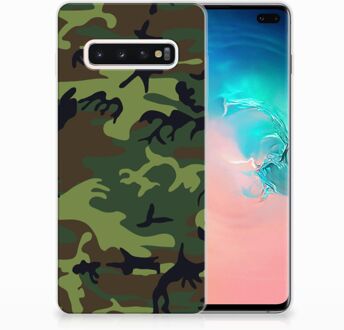 B2Ctelecom Samsung Galaxy S10 Plus TPU Hoesje Design Army Dark