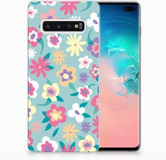 B2Ctelecom Samsung Galaxy S10 Plus TPU Hoesje Design Flower Power