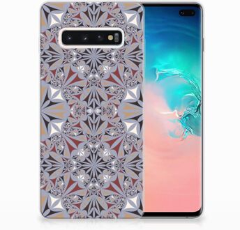 B2Ctelecom Samsung Galaxy S10 Plus TPU Hoesje Design Flower Tiles