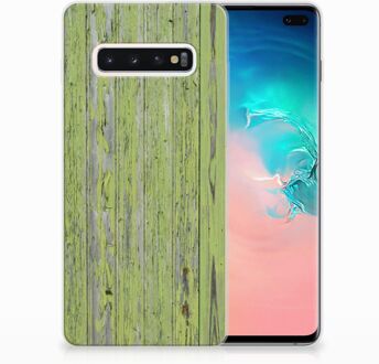 B2Ctelecom Samsung Galaxy S10 Plus TPU Hoesje Design Green Wood