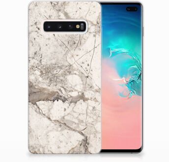 B2Ctelecom Samsung Galaxy S10 Plus TPU Hoesje Design Marmer Beige