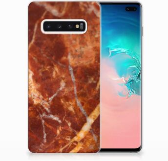 B2Ctelecom Samsung Galaxy S10 Plus TPU Hoesje Design Marmer Bruin