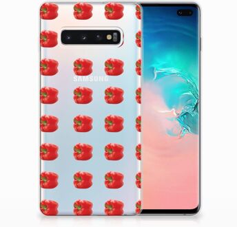 B2Ctelecom Samsung Galaxy S10 Plus TPU Hoesje Design Paprika Red