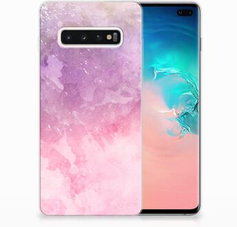 B2Ctelecom Samsung Galaxy S10 Plus TPU Hoesje Design Pink Purple Paint