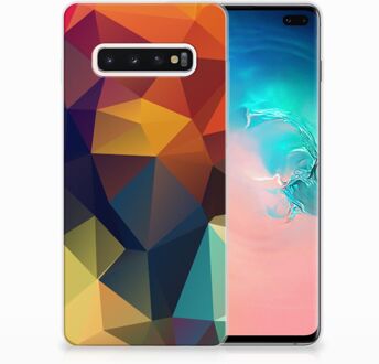 B2Ctelecom Samsung Galaxy S10 Plus TPU Hoesje Design Polygon Color