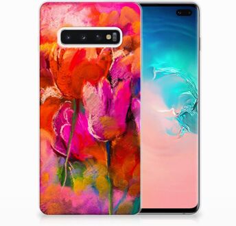 B2Ctelecom Samsung Galaxy S10 Plus TPU Hoesje Design Tulpen