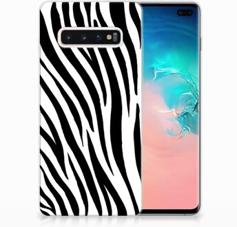 B2Ctelecom Samsung Galaxy S10 Plus TPU Hoesje Design Zebra