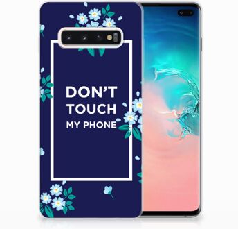 B2Ctelecom Samsung Galaxy S10 Plus TPU Hoesje Flowers Blue DTMP