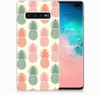 B2Ctelecom Samsung Galaxy S10 Plus TPU-siliconen Hoesje Design Ananas