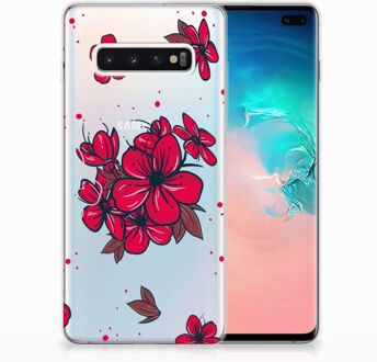 B2Ctelecom Samsung Galaxy S10 Plus TPU-siliconen Hoesje Design Blossom Red