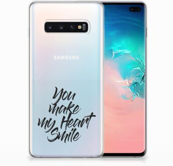 B2Ctelecom Samsung Galaxy S10 Plus TPU-siliconen Hoesje Design Heart Smile