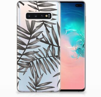 B2Ctelecom Samsung Galaxy S10 Plus TPU-siliconen Hoesje Leaves Grey