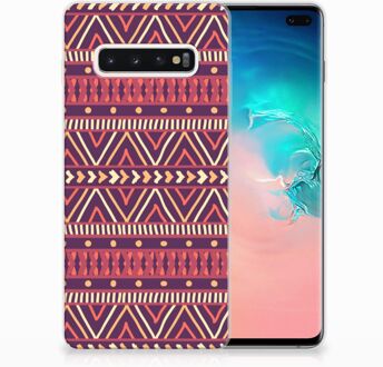 B2Ctelecom Samsung Galaxy S10 Plus Uniek TPU Hoesje Aztec Purple