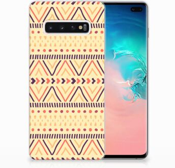 B2Ctelecom Samsung Galaxy S10 Plus Uniek TPU Hoesje Aztec Yellow