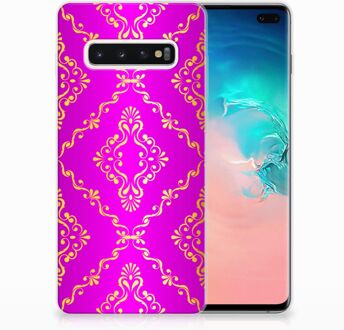 B2Ctelecom Samsung Galaxy S10 Plus Uniek TPU Hoesje Barok Roze