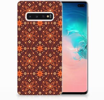 B2Ctelecom Samsung Galaxy S10 Plus Uniek TPU Hoesje Batik Brown