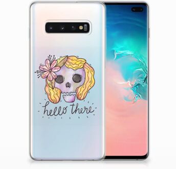 B2Ctelecom Samsung Galaxy S10 Plus Uniek TPU Hoesje Boho Skull