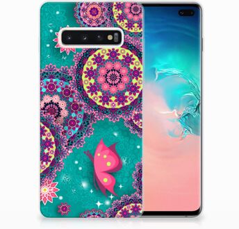 B2Ctelecom Samsung Galaxy S10 Plus Uniek TPU Hoesje Cirkels en Vlinders