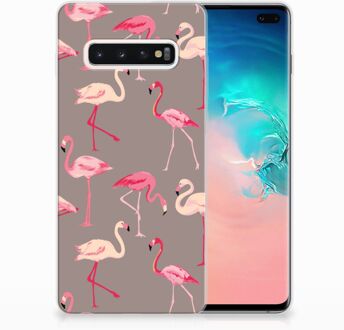 B2Ctelecom Samsung Galaxy S10 Plus Uniek TPU Hoesje Flamingo