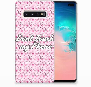 B2Ctelecom Samsung Galaxy S10 Plus Uniek TPU Hoesje Flowers Pink DTMP