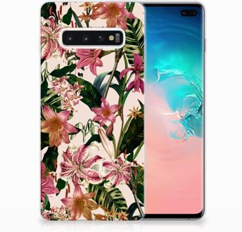 B2Ctelecom Samsung Galaxy S10 Plus Uniek TPU Hoesje Flowers