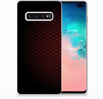 B2Ctelecom Samsung Galaxy S10 Plus Uniek TPU Hoesje Geruit Rood