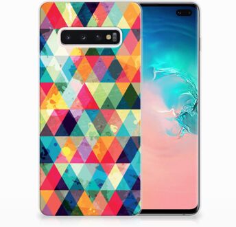 B2Ctelecom Samsung Galaxy S10 Plus Uniek TPU Hoesje Geruit