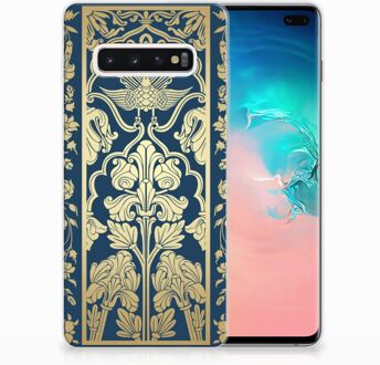 B2Ctelecom Samsung Galaxy S10 Plus Uniek TPU Hoesje Golden Flowers