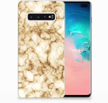 B2Ctelecom Samsung Galaxy S10 Plus Uniek TPU Hoesje Marmer Goud