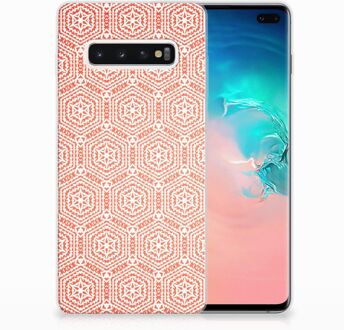 B2Ctelecom Samsung Galaxy S10 Plus Uniek TPU Hoesje Pattern Orange