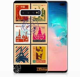 B2Ctelecom Samsung Galaxy S10 Plus Uniek TPU Hoesje Postzegels