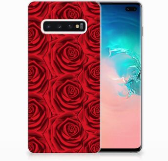 B2Ctelecom Samsung Galaxy S10 Plus Uniek TPU Hoesje Red Roses