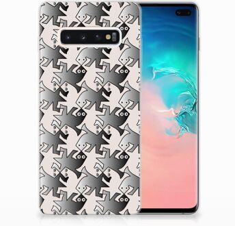 B2Ctelecom Samsung Galaxy S10 Plus Uniek TPU Hoesje Salamander Grey