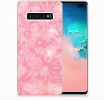 B2Ctelecom Samsung Galaxy S10 Plus Uniek TPU Hoesje Spring Flowers