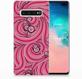 B2Ctelecom Samsung Galaxy S10 Plus Uniek TPU Hoesje Swirl Pink