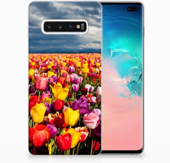 B2Ctelecom Samsung Galaxy S10 Plus Uniek TPU Hoesje Tulpen