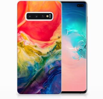 B2Ctelecom Samsung Galaxy S10 Plus Uniek TPU Hoesje Watercolor Dark